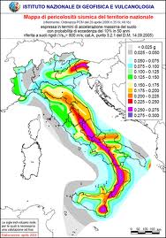 mappa di pericolosità sismica dell'Italia