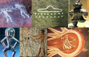 Alcune curiose rappresentazioni di personaggi del passato identificate come antichi astronauti alieni